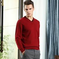 Mùa thu và mùa đông nam áo len cashmere kinh doanh gà trái tim Áo len cổ chữ V thả lỏng áo len mặc áo len quần áo thể thao