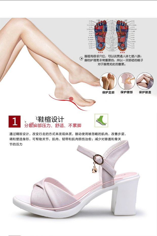 Mùa hè 2019 phiên bản mới của Hàn Quốc dày với đế cao gót với một đôi sandal hở mũi thời trang nữ sandal - Sandal cửa hàng giày dép gần đây