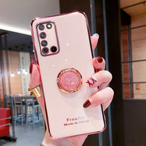 Huawei honor x10 mobile phone shell creative clock ring bracket glory x10max all-bag camera protective sheath plated anti-fall soft shell 5g tide card mesh red high gear female shell