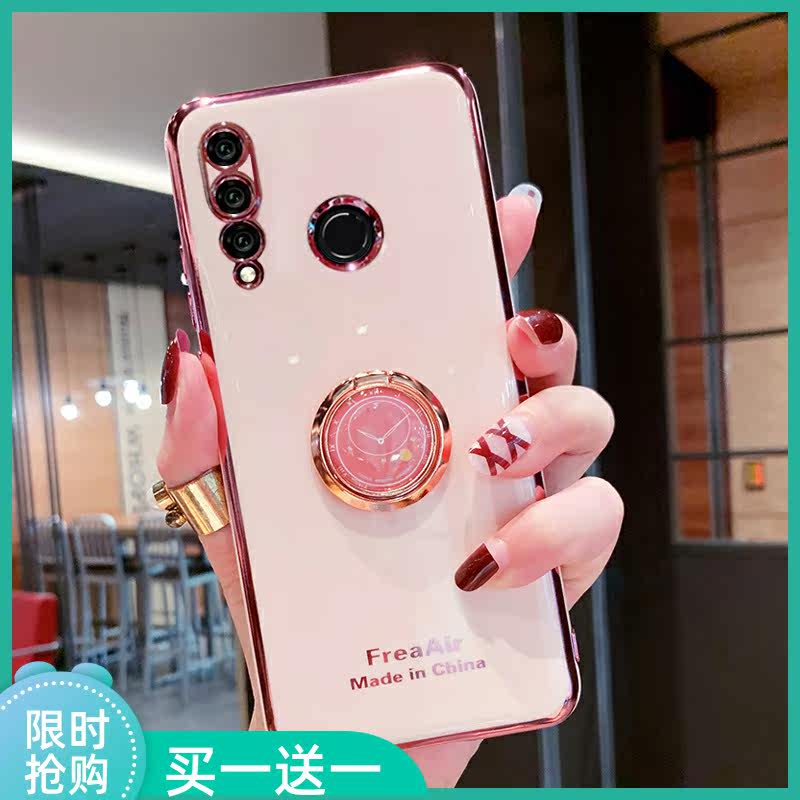 Suitable for Huawei nova4 mobile phone protective shell creative clock ring bracket nova4e all-inclusive camera protection electroplating anti-fall soft shell tide brand net red high-end women's shell personality limited edition set