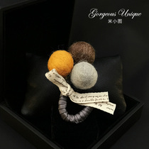 113 Cashmere Ball Flower Fabric Brooch Female Temperament Corsage Sweater Pin Cardigan Korean Luxury Atmospheric Accessories