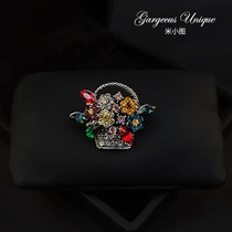 Flower basket small brooch brooch women sweater knitted sweater pin accessories 530