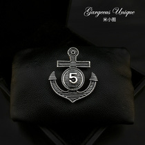 High - grade luxury trend atmosphere men hundred boat anchor personality retro - air badge pin accessories 606
