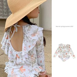 ນາງແມ່ນ EMMA Spring and Summer Style ໃຫມ່ເດັກນ້ອຍເດັກຍິງແລະເດັກນ້ອຍຂອງ Wizard of Oz~Sweet Lace Backless ຊຸດລອຍນ້ໍາປ້ອງກັນແສງແດດ