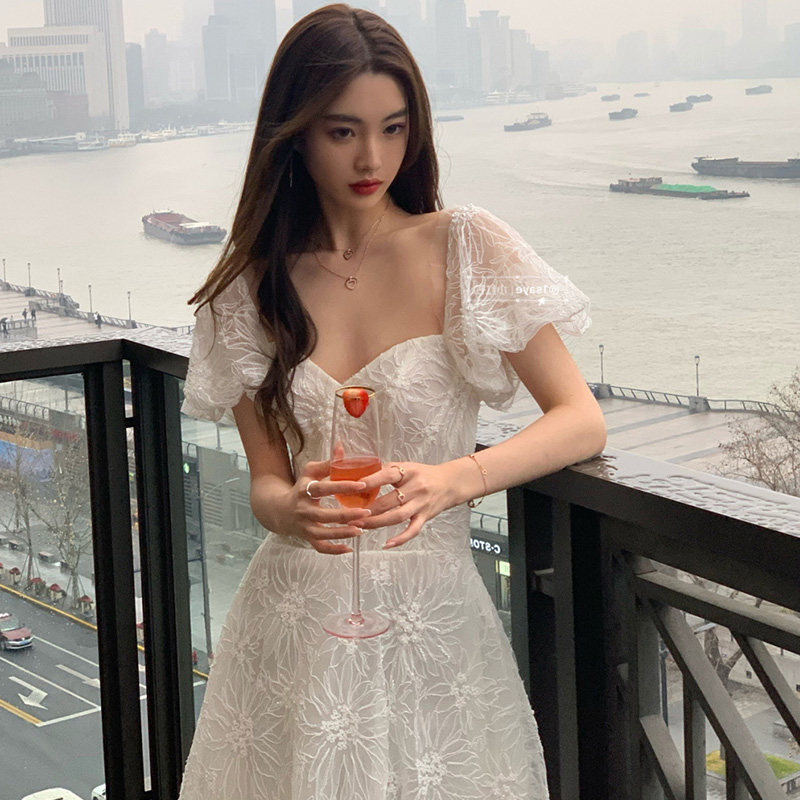 sandro tonali princess nepotism-style super-fairy dress with a little gentleness ethos long dress