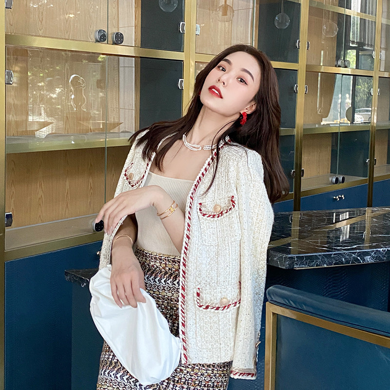 sandro tonali small fragrant wind jacket woman 2021 spring new light lavish temperament 100 hitch a short blouse
