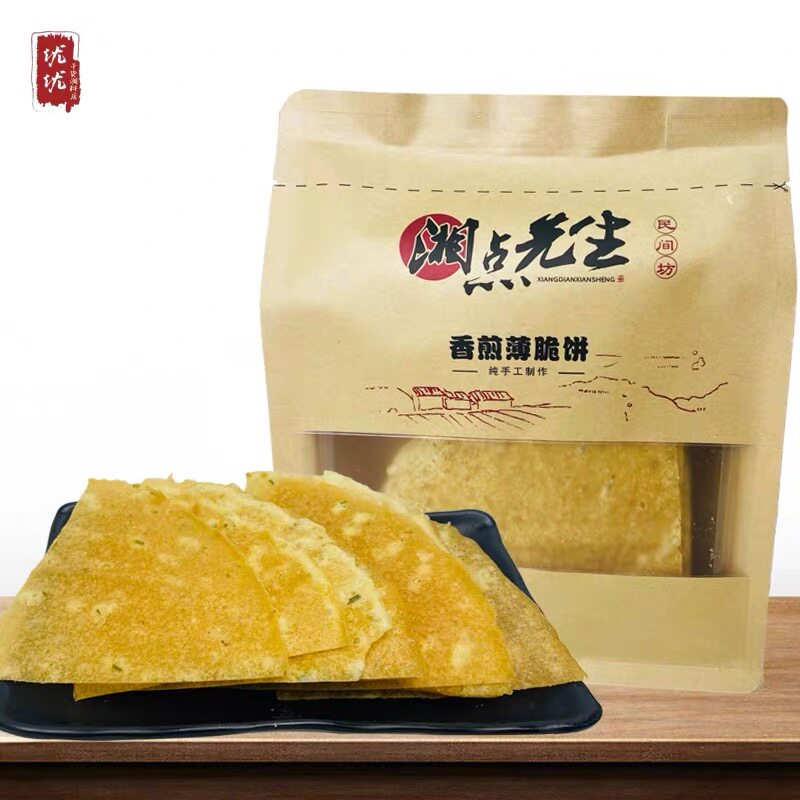 New product Mr Xiangdian pan-fried crackers Pancakes Old Changsha snack food open bag ready-to-eat 150g packaging