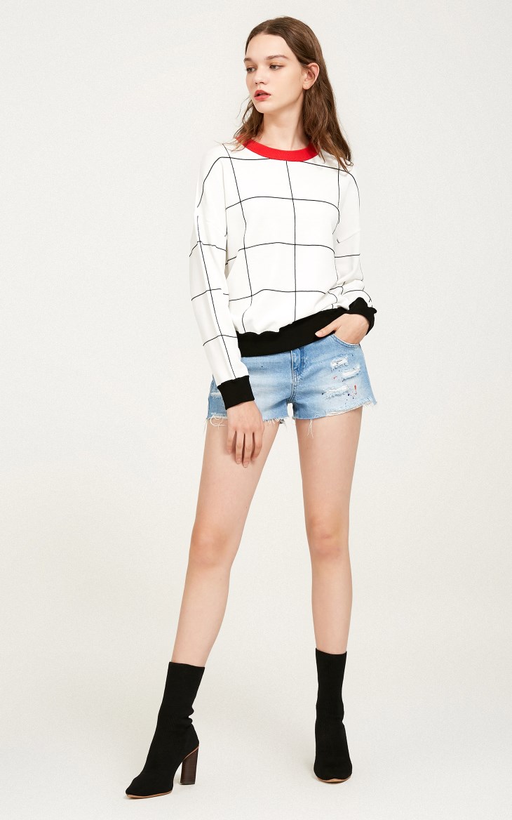 Áo len cổ lọ kẻ sọc màu tương phản kẻ sọc Vero Moda | 317424513 áo thun tay lỡ