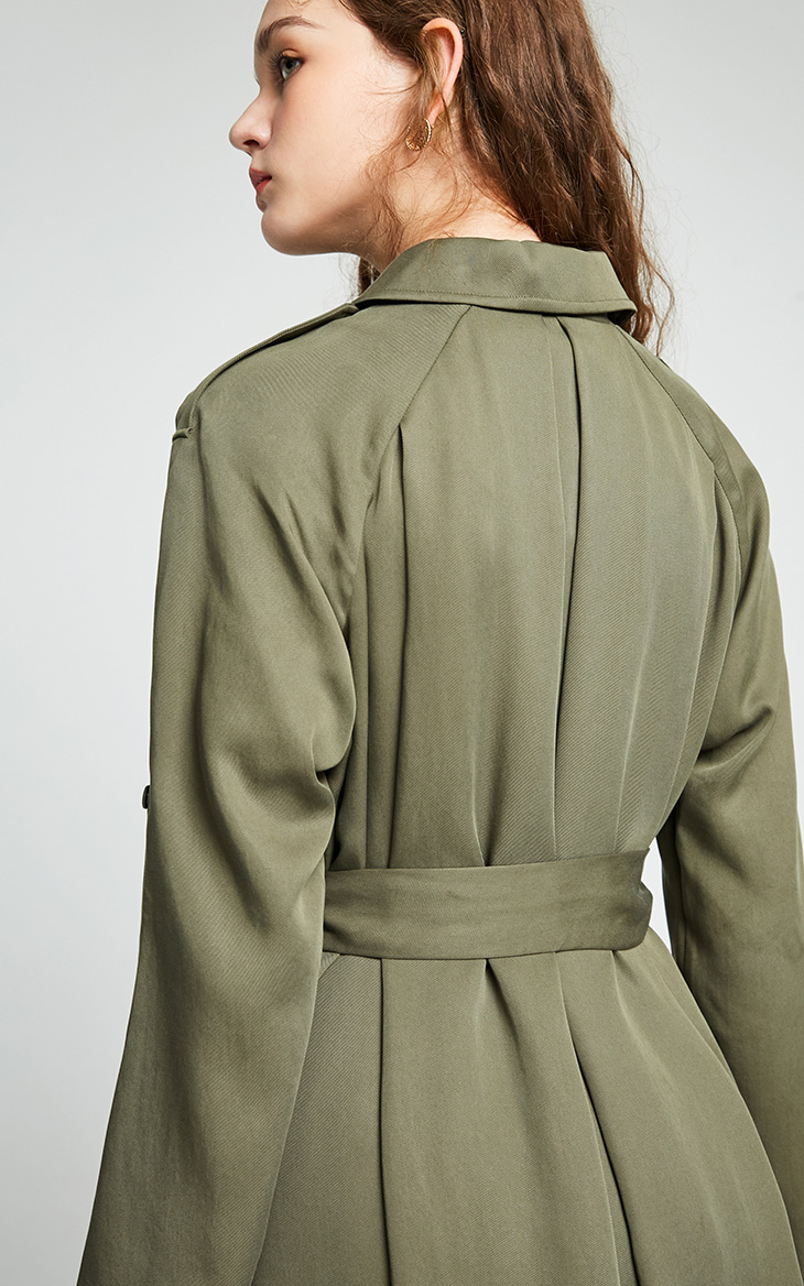 [Giá trị mùa thu và mùa đông] Vero Moda thẳng trong phần thời trang dài phía trước mảnh áo gió tay áo trễ vai | 317421504 áo khoác nữ