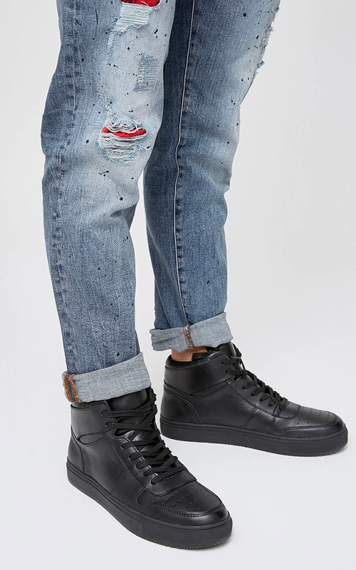 [3 miễn phí 1] JackJones Jack Jones quần jean cắt lỗ trắng JO | 217432505 quần nam đẹp