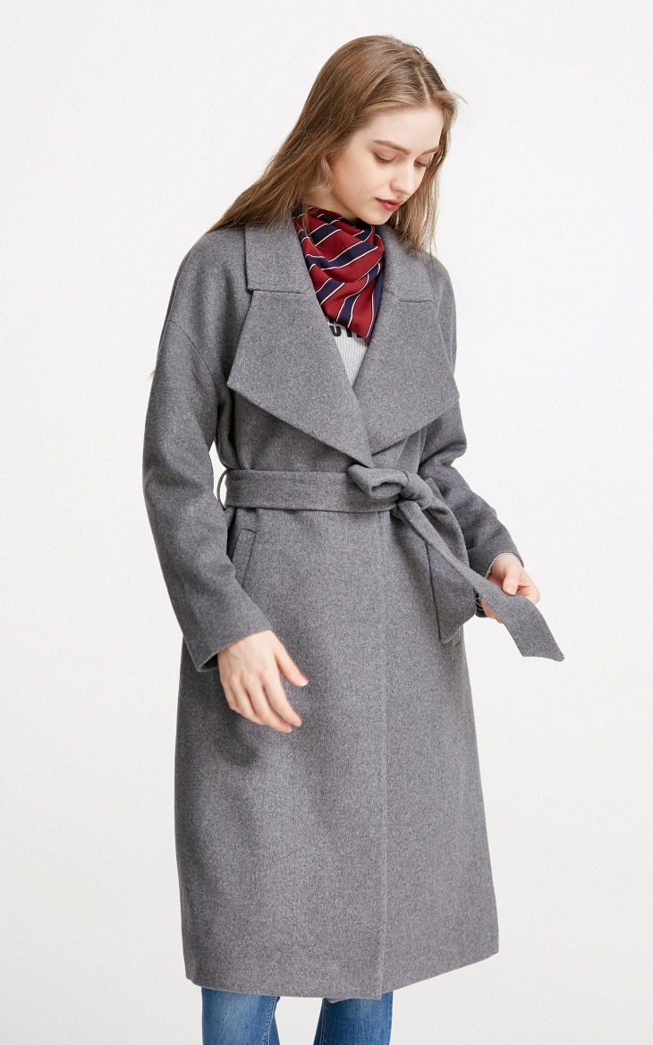 [Giá trị mùa thu và mùa đông] Vero Moda ve áo thả vai áo len dài | 317327523 áo khoác gió nữ