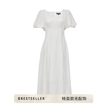ຂາຍພິເສດບໍ່ມີອຸປະກອນເສີມ vero moda dress summer new embroidered solid color puff sleeve umbrella skirt