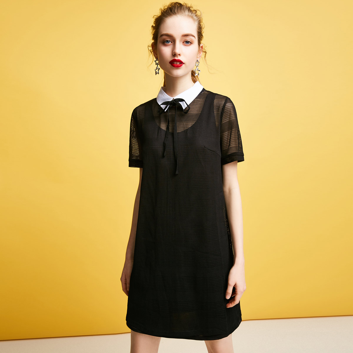 Vero-Moda2017纯色圆领两件套短袖连衣裙31727B522