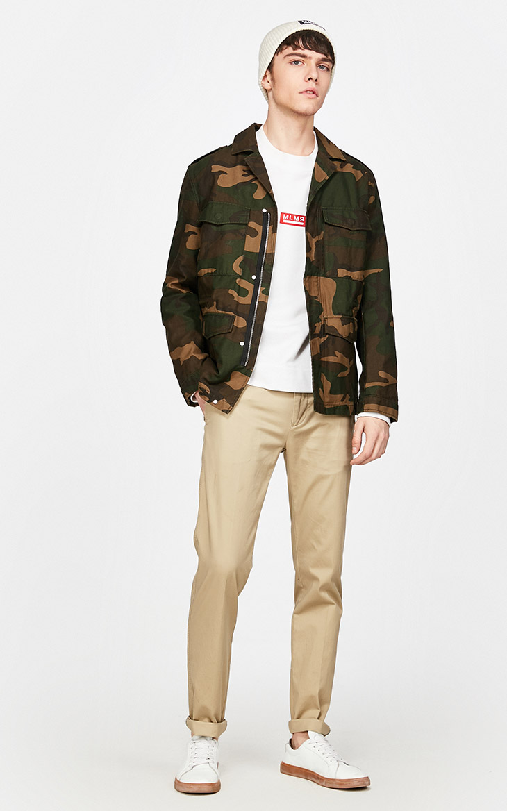 JackJones nam chân nhỏ kéo dài kinh doanh quần âu | 217314511 quần thể dục
