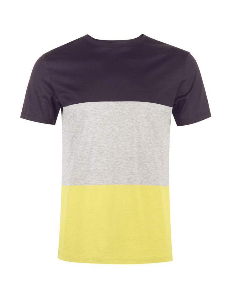 Dưới kệ | Jack Jones cotton màu tương phản khâu mùa xuân nam cổ tròn áo thun ngắn tay thủy triều E | 217201561 áo thun nam tay ngắn cổ trụ