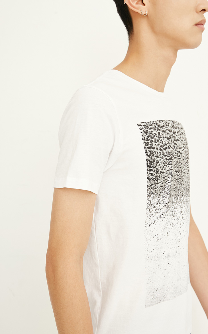 [3 miễn phí 1] JackJones Jack Jones in áo thun nam tay ngắn cotton E | 217301503 áo thun nam có cổ