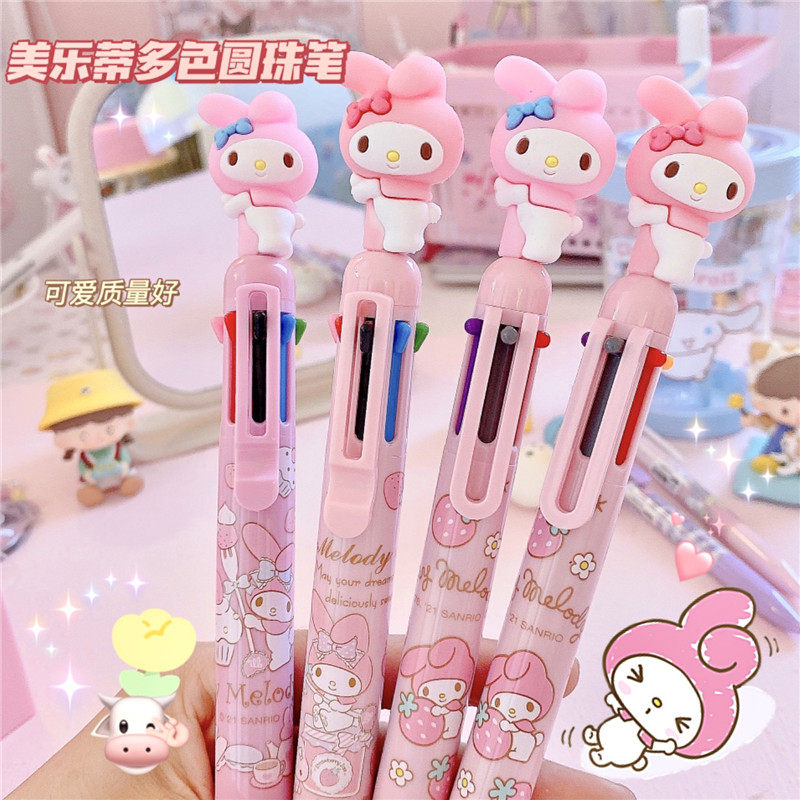 Japanese Melody 8 colors 6 colors press the ballpoint pen hand account to draw key notes color marker pen girl hand account