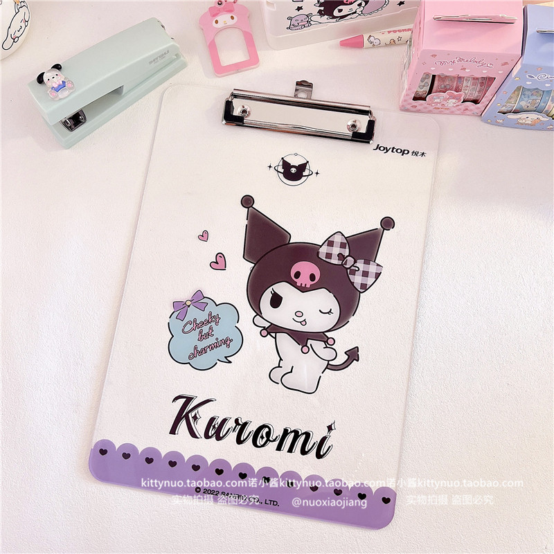 Папка для бумаг 透明亚克力库洛米玉桂狗美乐蒂学生a4资料试卷夹板文件写字大垫板