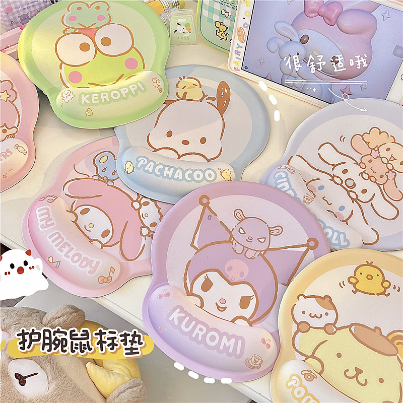 Коврик для мыши 卡通可爱硅胶加厚护腕鼠标垫库洛米大耳狗卡通游戏手枕软胶鼠标垫 OTHER