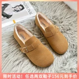 Birkenstocks plus, женская обувь на плюшевом меху, верхняя одежда, женские туфли-бобы, зима 2023, новые хлопковые туфли на плоской подошве, большие размеры от 41 до 43