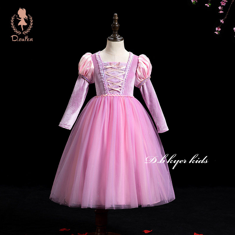 Girl princess dress Sofia birthday long sleeve Sofia ice odd dress children's skirt autumn and winter