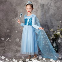 Aisha Princess Dress Frozen Childrens Dress Girls Aisha Ocean Autumn and Winter Halloween Costume Skirt