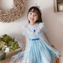 Girls Dress Summer 2021 New Frozen Skirt Children Aisha Baby Western Aisha Princess Dress