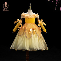 Princess Belle dress Frozen children cos dress Beauty and Beast girl show costume dress dress