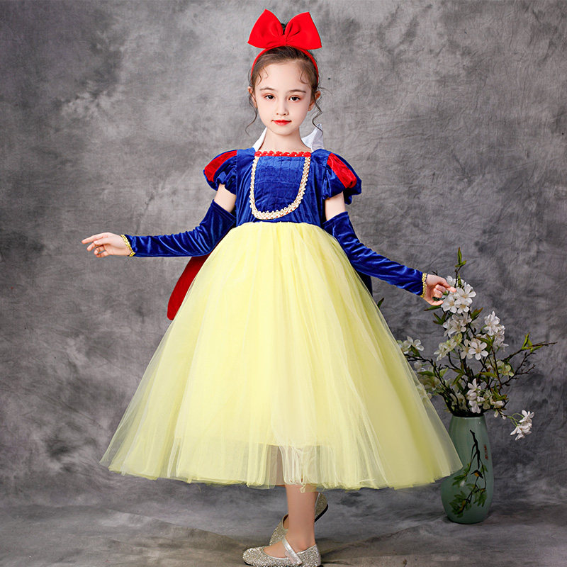 White Snow Princess Dresses Children Clothing Girl Dress Girl Foreign Dress Fluffy Dresses Children Ice And Snow Chic Autumn Season Dresses