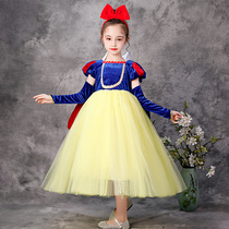 Snow White dress childrens clothing girl dress puffy gauze dress childrens frozen spring autumn skirt