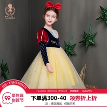 Childrens wear girl snow princess dress autumn 2021 New Frozen Aisha long sleeve girl dress