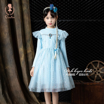 Girls Frozen Aisha Princess Dress Spring 2021 New Children Aisha Skirt Girl Student Dress