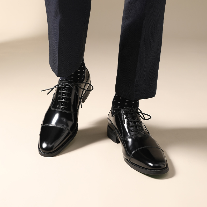 Three-Strap Leather Shoes for Men, Formal Glossy Oxford Shoes, Hard-Soled Business Commuting Shoes, Groom's Wedding Shoes