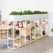Iron Art solid wood shelve Home containing living room Restaurant Balcony Screen Partition Cabinet Floor Loft Green Planting Flowers Shelf