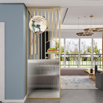 Modern stainless steel Changhong glass screen partition washing bench light extravagant minimalist iron art entrance living room Hyun Off decoration