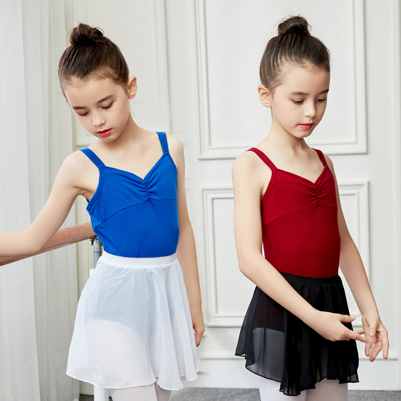 Summer new dance clothes children's slings children's exercise clothes girls cotton dance clothes body Chinese dance
