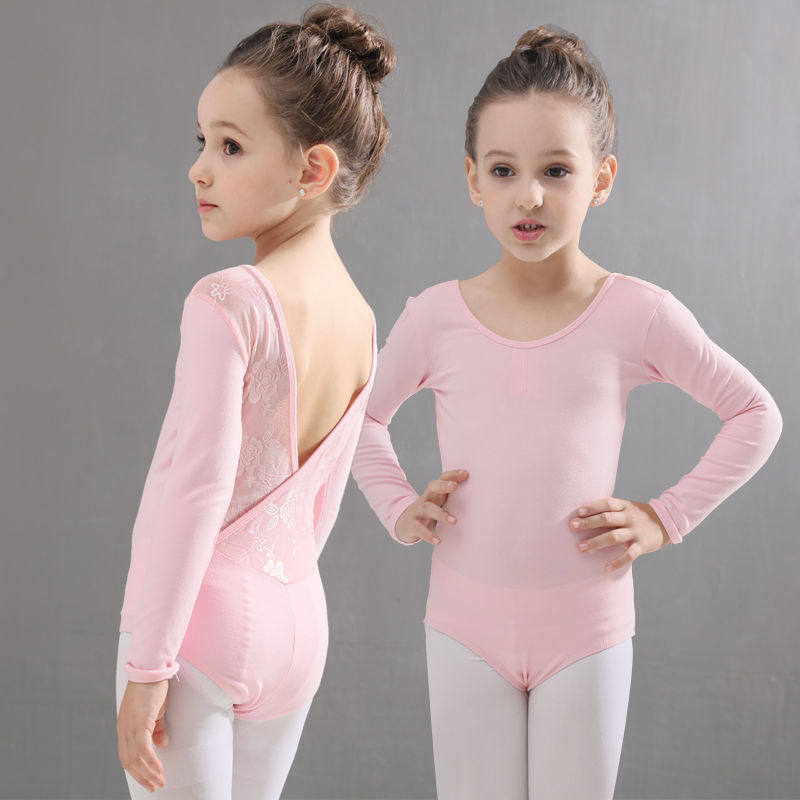 Children dance to practice the girl's spring and autumn season long sleeve Chinese dance test class to be in a ballet uniform body suit-Taobao