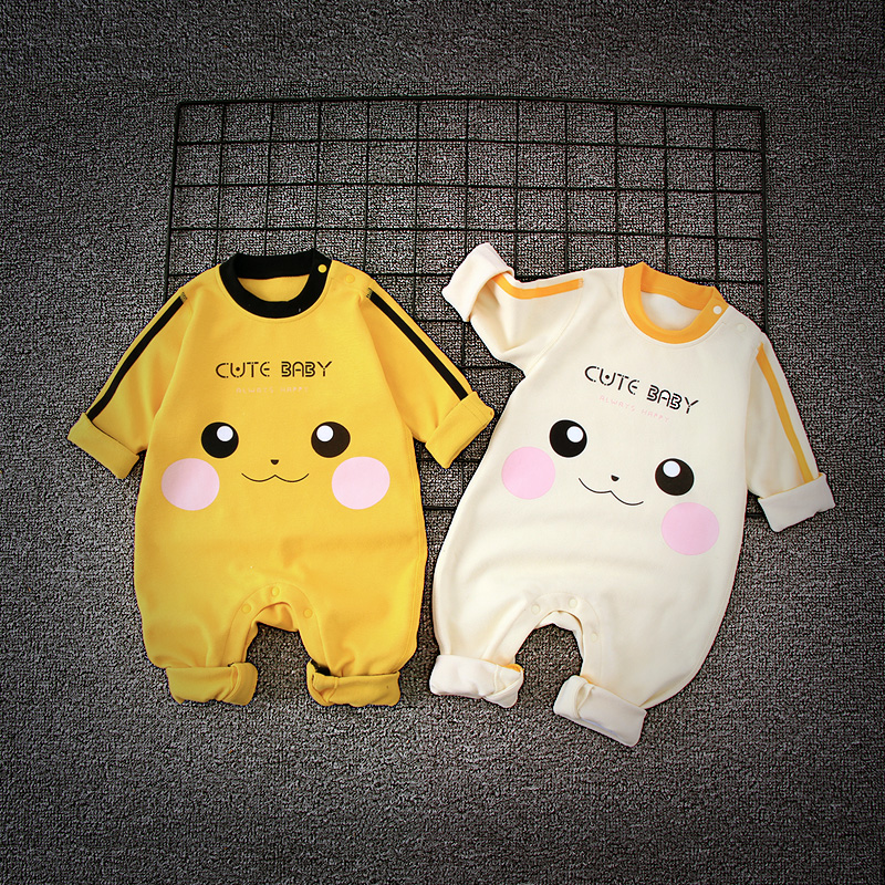 Korean baby jumpsuit spring 2021 new male and female baby go out romper cute Western style newborn romper