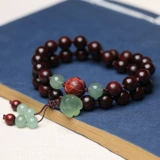 Ретро браслет из розового дерева для влюбленных подходит для мужчин и женщин, резные деревянные четки из грецкого ореха