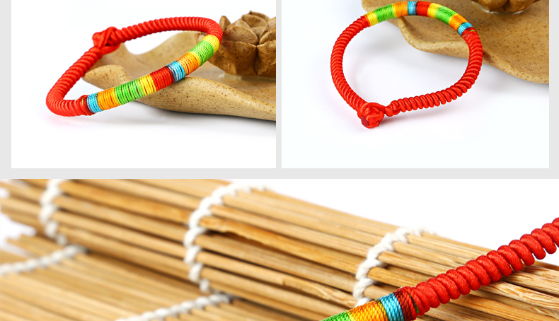 Baby baby baby đan tay Dragon Boat Festival tay dây kim cương thắt nút đầy màu sắc dòng năm màu dây đỏ vòng tay vòng chân - Vòng chân lắc chân bạc pnj