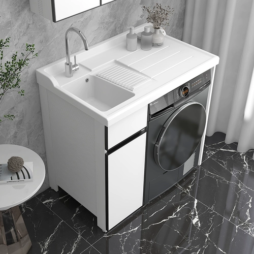 Космическая алюминиевая стиральная машина шкаф кварц каменной столешница с умы