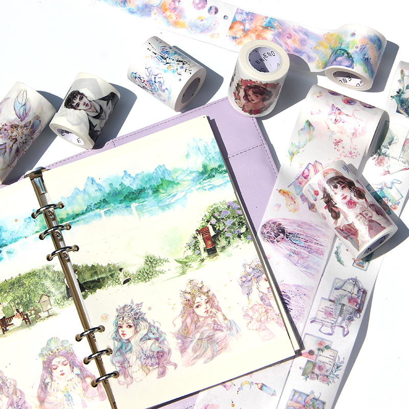ENO Special Ink and Paper Ledger Tape Segmented Fairy Tape Fantasy Character Fresh Wind and Diy Paper Stickers