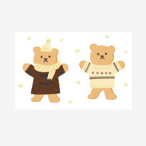 60 warm bears cure in baking packaging self - adhesive cake box decoration seal sticker cute card sticker