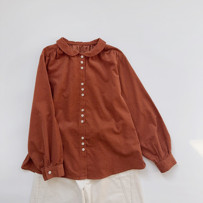 Very Stylish Pumpkin Orange Corduroy Shirt, Versatile and Age-Reducing! French-Style Pure Cotton Corduroy Shirt, Loose-Fitting Women's Top Very Stylish Pumpkin Orange Corduroy Shirt, Versatile and Age-Reducing! French-Style Pure Cotton Corduroy Shirt, Loose-Fitting Women's Top