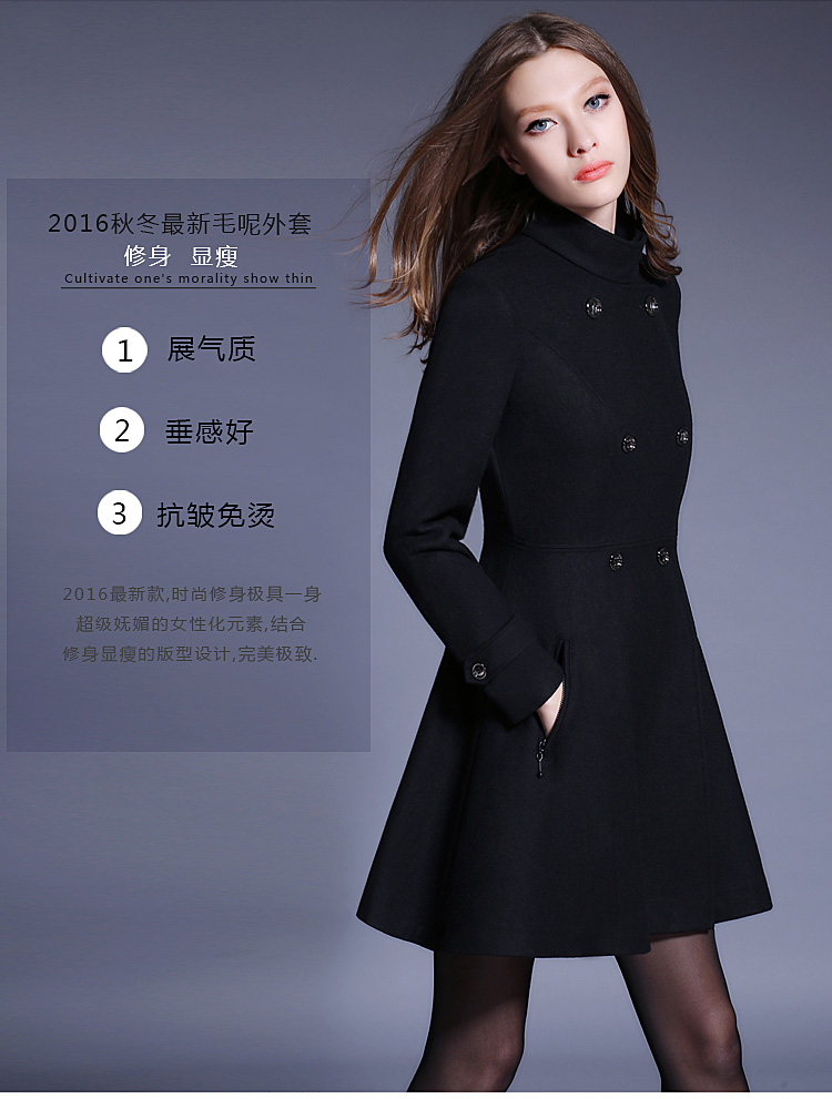 Áo len nữ 2018 dài phần thu đông và mùa đông mới cho nữ Áo len cashmere mùa đông mỏng eo áo gió áo khoác dạ nữ trung niên