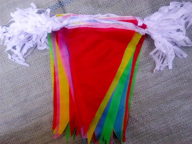 22*36cm large triangle string flag 10 meters a string of five colors light spinning fabrics manufacturers direct selling