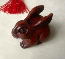 Peach Wood rabbit ornaments wood carving zodiac rabbit ornaments wood carved wooden rabbit small ornaments