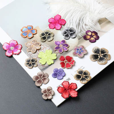 "18-color charming little flower multi-color clothes decoration repair holes DIY handcrafted embellishment matching without glue sewing.