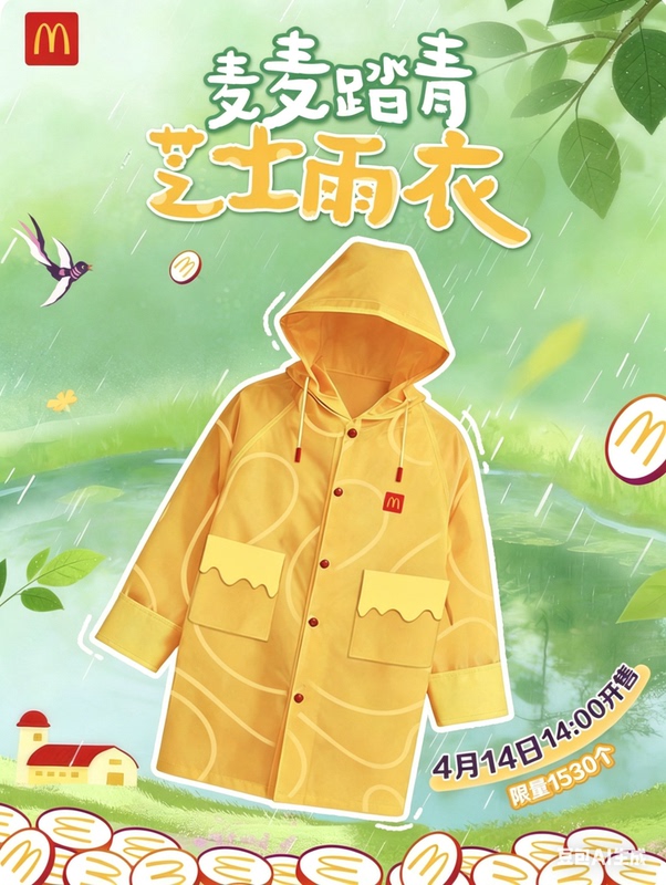 Mcdonald's Limited Edition Mcflurry Cheese Raincoat Collaboration Ultraman 100% Beef Energy-Boosting Umbrella