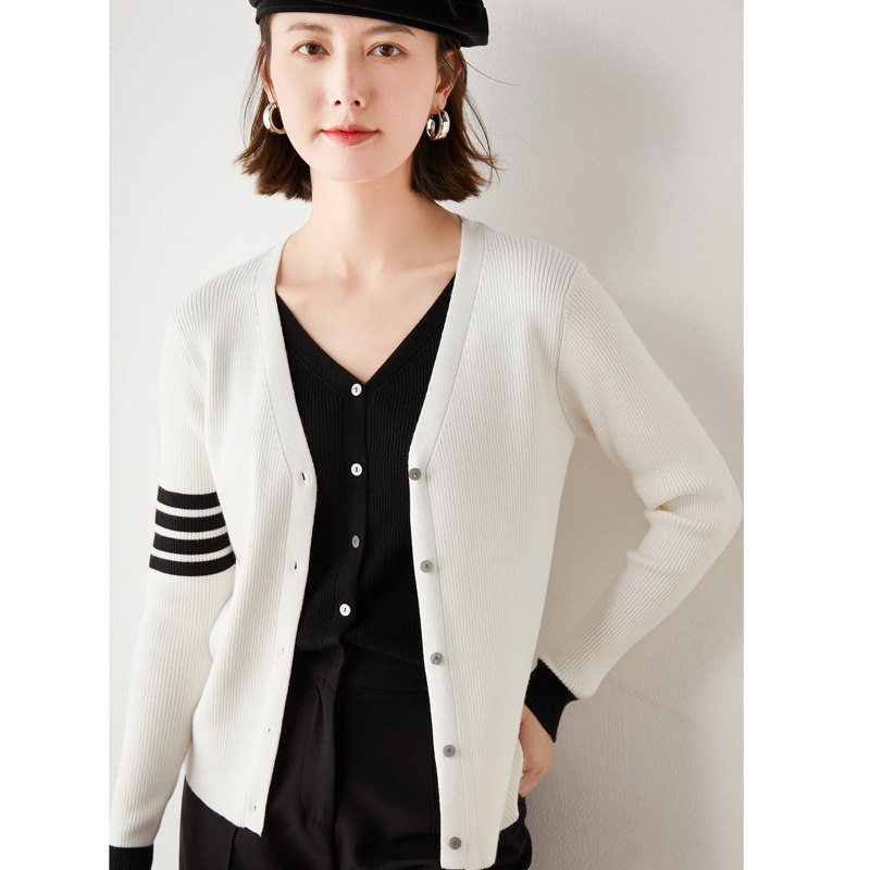Cardiovert Korean version V collar spring autumn new display slim fit long sleeve pure color casual blouse jacket